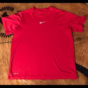 Boys Red Nike Dri Fit Shirt L